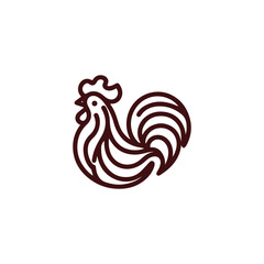 Modern line rooster logo