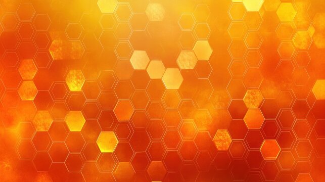 abstract digital background with hexagonal patterns and warm orange glowing texture creating a vibrant and dynamic atmosphere