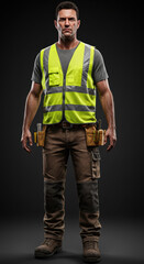 Fototapeta premium Construction worker in safety vest