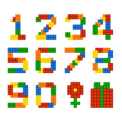 Colorful building blocks numeric letter shape clipart