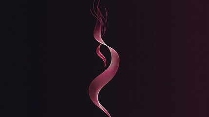 Abstract swirling crimson form on dark background