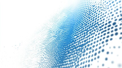 Fototapeta premium Abstract blue dot wave pattern on white background
