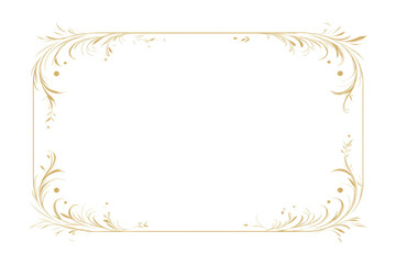 Elegant gold floral border on black background, cut out
