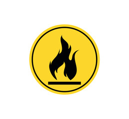 Fire Hazard Alert Sign – Flammable Zone and Prohibited Icon Vector 