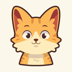 Cute Cat Emoticon, Cat Cartoon Illustration Vector Sticker