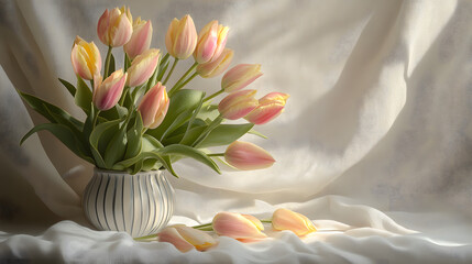 Obraz premium flower, bouquet, tulip, spring, tulips, pink, flowers, vase, blossom, bunch, nature, floral, easter, isolated, petal, beauty, leaf, bloom, green, plant, purple, arrangement, gift, decoration, color