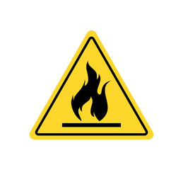 Flammable Material Warning Sign – Fire Hazard and No Access Symbol Vector