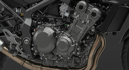 Motorcycle Engine Closeup