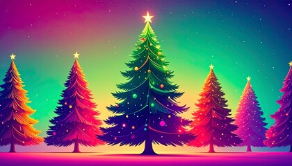Obraz premium abstract Christmas tree wallpaper illustration background