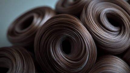 Abstract swirls of dark brown spirals