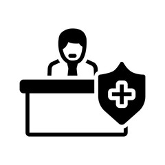 Vector solid black icon for Insurance agency