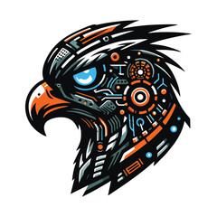 Cybernetic Falcon Vector – Modern Tech Warrior Bird Icon