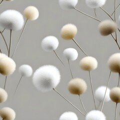 Abstract floral design with soft, fluffy textures