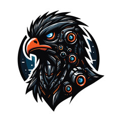 Tech Falcon Logo – Abstract Digital Hawk Emblem for Innovation
