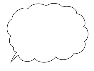 シンプルな線画の手書きの吹き出しイラスト：speechbubble