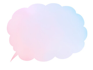 吹き出し：水彩風の手描きフキダシ：ピンク・水色のグラデーション