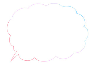 線画・手書きの吹き出しイラスト（主線あり：パステルカラー）