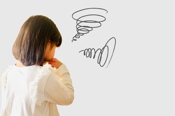 もやもやと悩む女の子