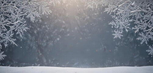 Delicate snowflake border frames winter scene Christmas card template , ice, frame, nature