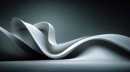 3D render of sleek, futuristic abstract architecture with minimalistic, classy design in a modern setting. Ideal for tech, design, or innovation concepts.