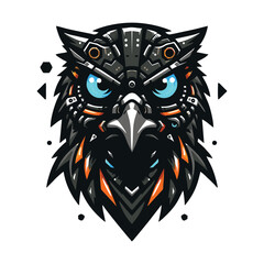 Futuristic Cyber Falcon Logo