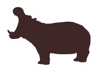 Hippopotamus icon isolate