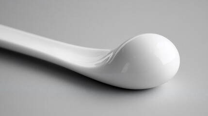 Abstract white spoon, smooth curves