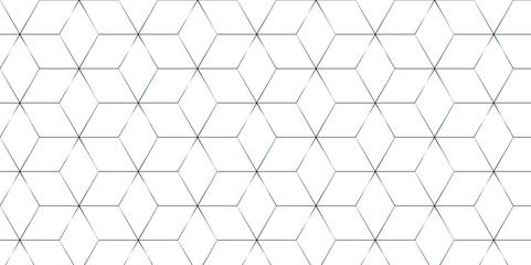 Seamless abstract black cubes and lines. Geometric tiles and mosaic creative stylish seamless pattern block cube background. minimal hexagon Cubes mosaic shape vector design	
