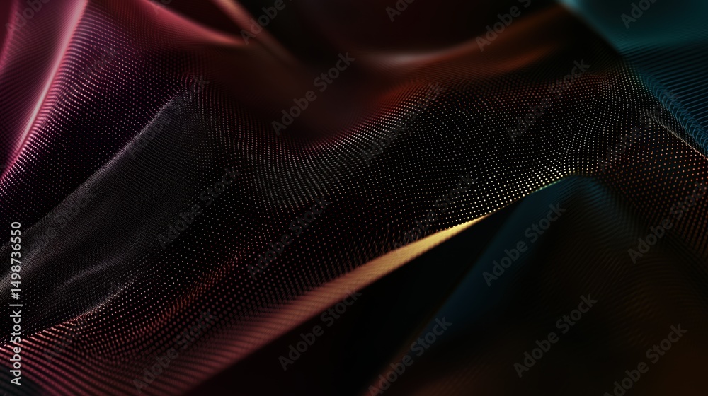 Poster multicolor gradient flowing mesh texture with smooth waves and depth