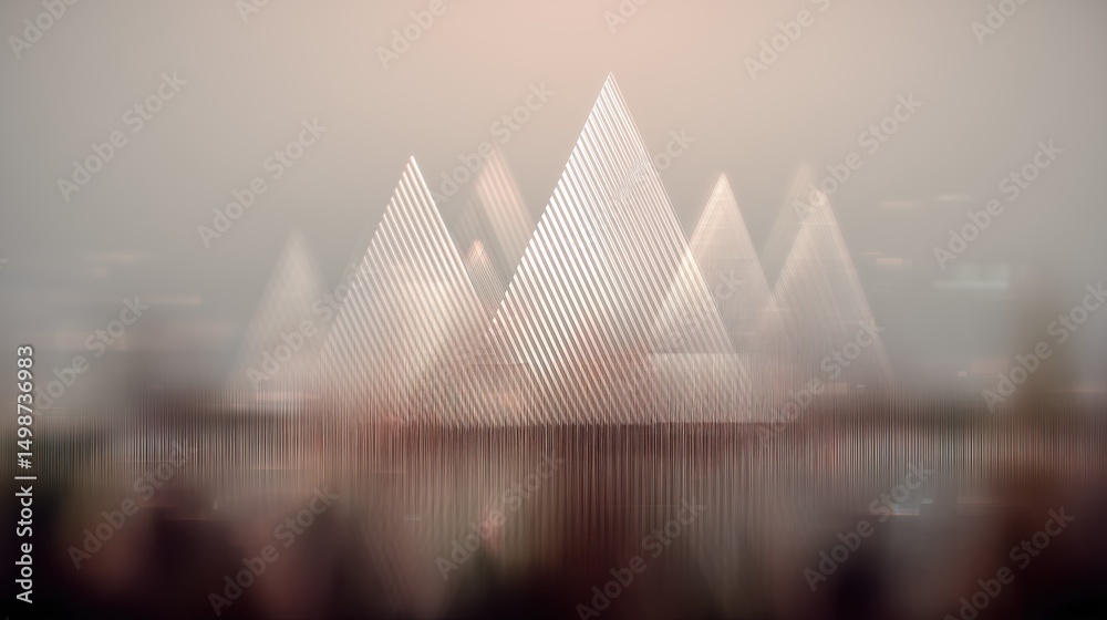 Poster abstract 3d triangle design in soft focus with subtle gradients