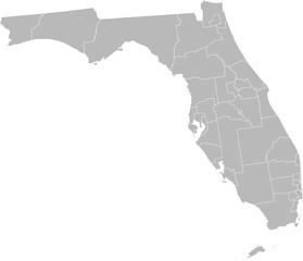 Fototapeta premium Florida state senate districts vector map (Albers equal area conic projection, PPT-compatible & fully editable)