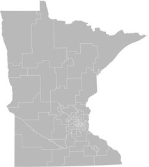 Minnesota state senate districts vector map (Albers equal area conic projection, PPT-compatible & fully editable)