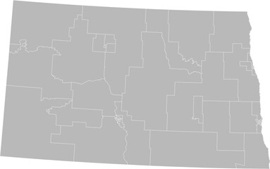 North Dakota state senate districts vector map (Albers equal area conic projection, PPT-compatible & fully editable)