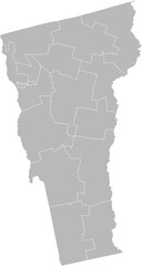 Vermont state senate districts vector map (Albers equal area conic projection, PPT-compatible & fully editable)