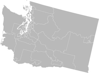 Washington state senate districts vector map (Albers equal area conic projection, PPT-compatible & fully editable)
