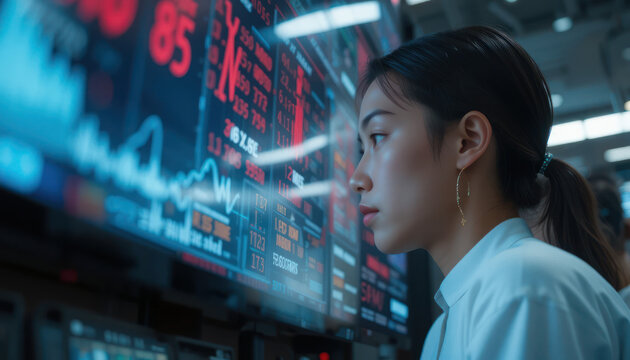 Digital financial data exchange with binary code technology on a computer screen