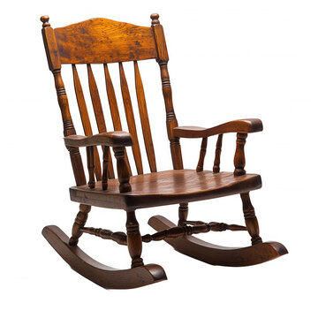 recommend clip art: Antique Wooden Rocking Chair on Transparent Background