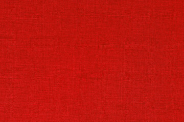Dark red linen fabric cloth texture background, seamless pattern of natural textile.