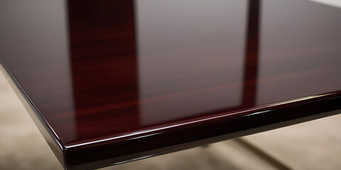 Polished Dark Wood Table Surface
