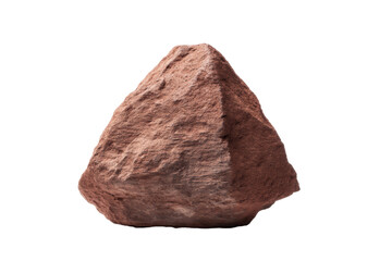 Natural brown rock with rough texture on black background, cut out