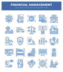 Financial Management Icons. A Collection of 25 Essential Business Icons