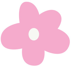 Simple Pink Flower Graphic Illustration