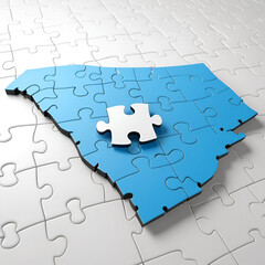 Fototapeta premium North Carolina NC Puzzle Pieces Map Working Together 3d Illustration