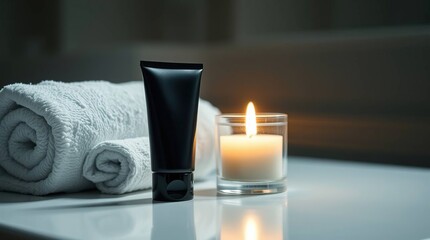 Relaxing Spa Night Candlelight, Soft Towels, and Rejuvenating Skincare