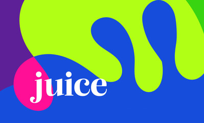 Abstract Juice Design Vibrant Colors, Fluid Shapes, Refreshing Beverage