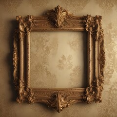 Ornate vintage frames on luxurious damask  Rich textures & details ,  decoration,  detail,  scrollwork