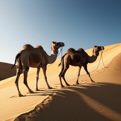 Desert Camels at Dawn