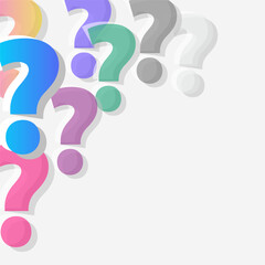 Colorful Question Marks, Inquiry, Doubt, Queries, Pastel, Background, Design, Concept, Abstract