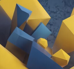 Abstract blue yellow gradient geometric shapes, sharp angles , backdrop, surface