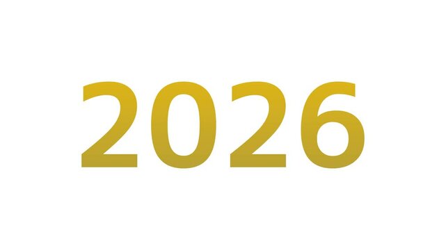 1から2026まで数字がカウントアップ後にクラッカーの紙吹雪のアニメーション（背景透過）